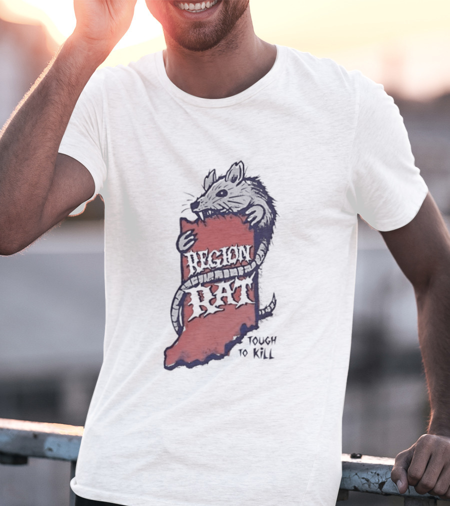 Region Rat Indiana State Map Tough To Kill T-Shirt