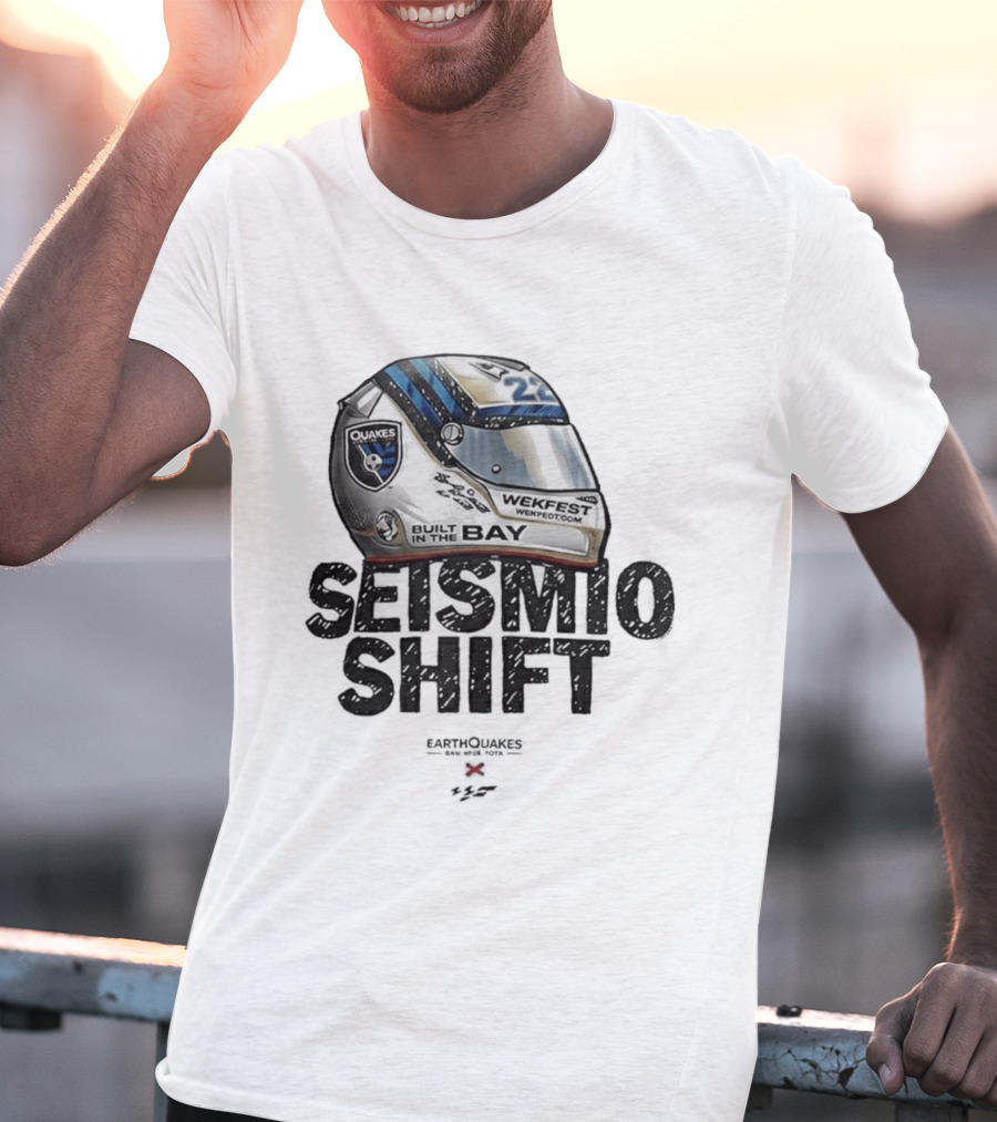 Seismic Shift San Jose Earthquakes Wekfest Helmet Built In The Bay T-Shirt