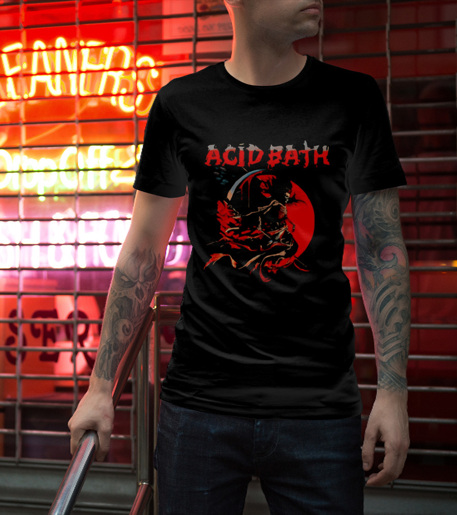 Acid Bath Winged Reaper Skull 2026 T-Shirt