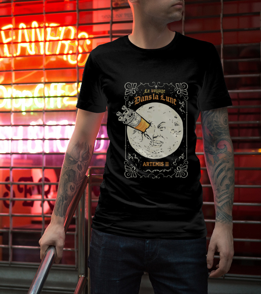 Le Voyage Dans La Lune Artemis II Moon Exploration T-Shirt
