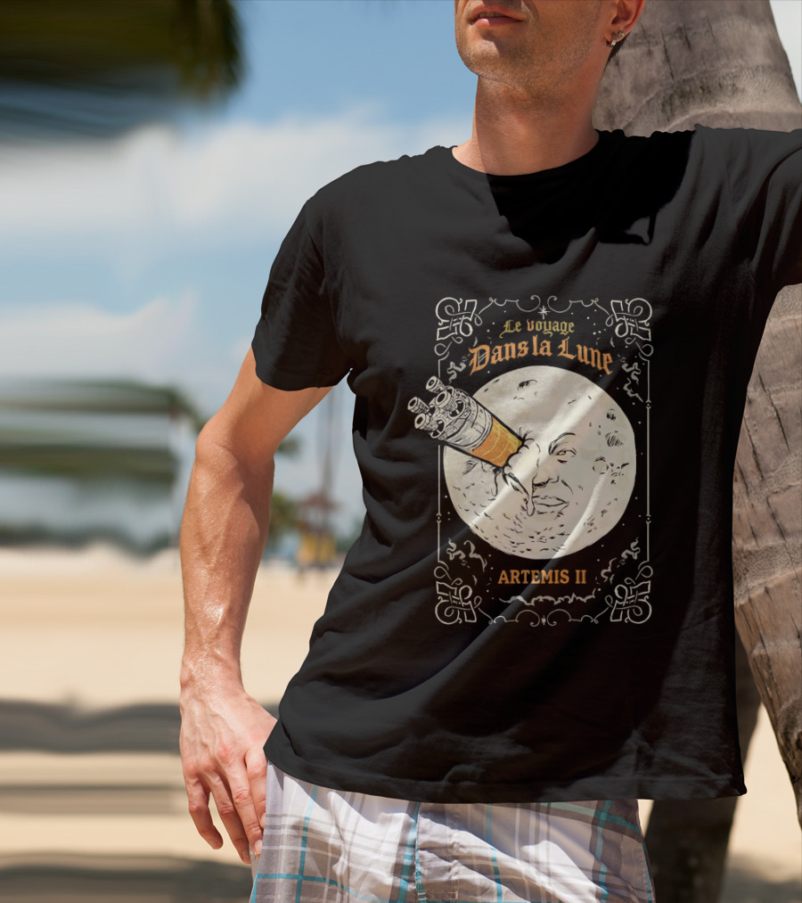 Le Voyage Dans La Lune Artemis II Moon Exploration T-Shirt