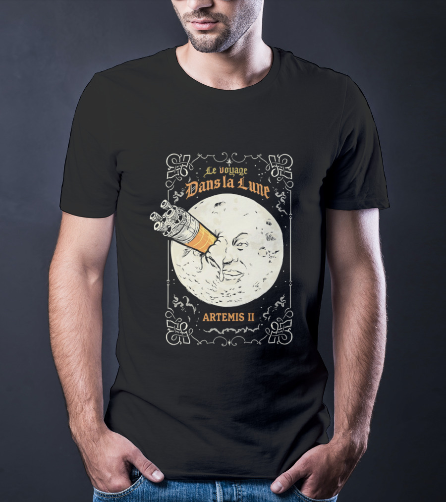 Le Voyage Dans La Lune Artemis II Moon Exploration T-Shirt