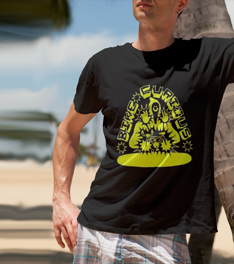 Bike Curious Wizardry Yellow Robe Starburst Biker T-Shirt