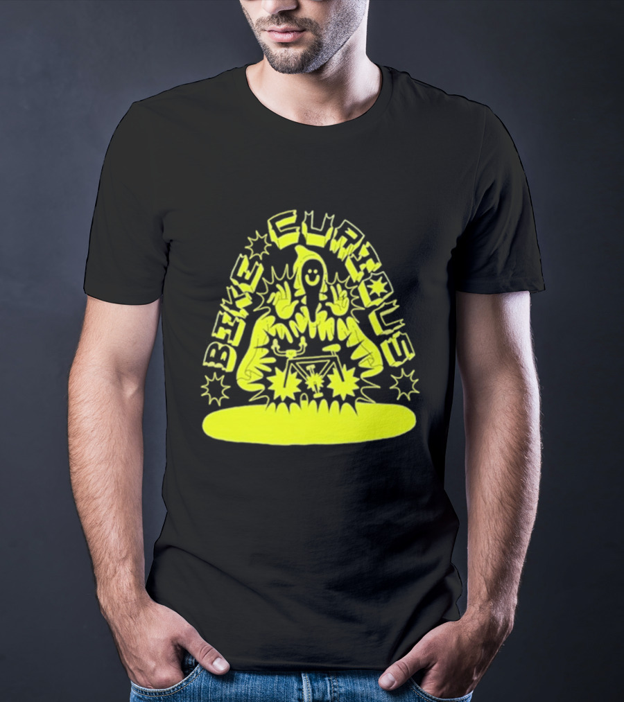 Bike Curious Wizardry Yellow Robe Starburst Biker T-Shirt