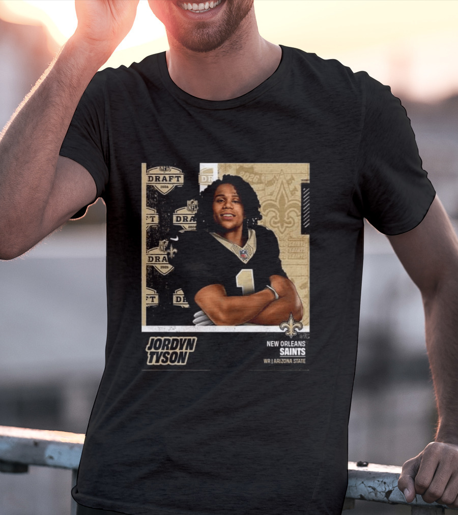 Jordyn Tyson New Orleans Saints 2026 NFL Draft Round 1 Pick 8 T-Shirt