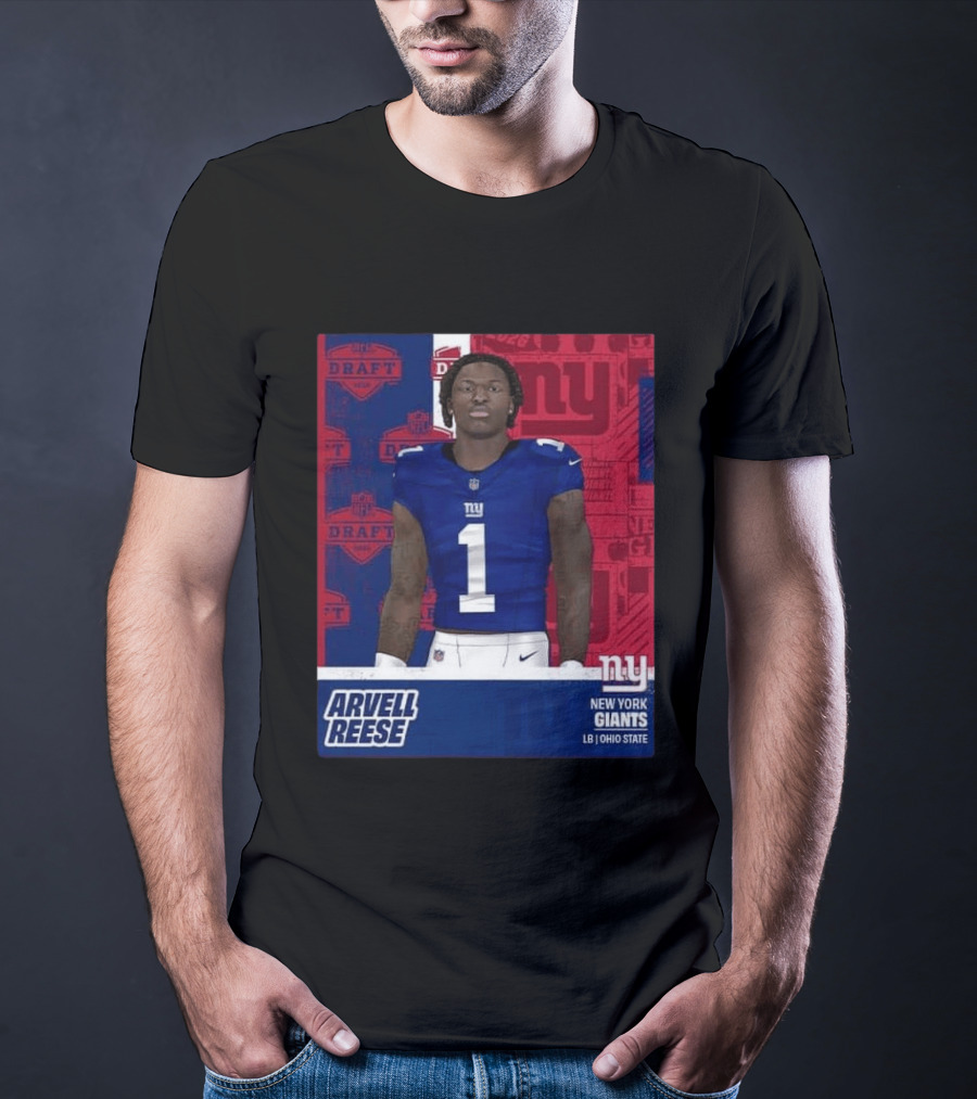2026 Draft New York Giants Arvell Reese Round 1 Pick 5 LB Ohio State T-Shirt