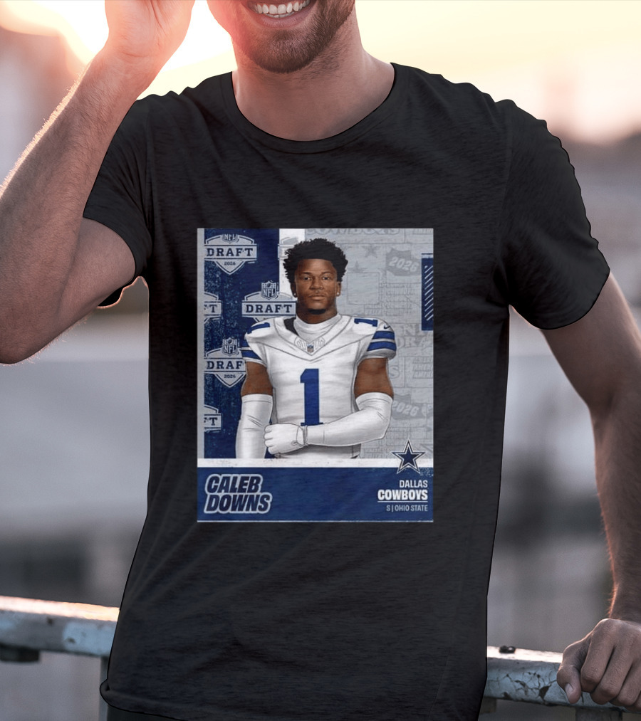 Dallas Cowboys Caleb Downs 2026 Draft Round 1 Pick 11 Ohio State NFL T-Shirt