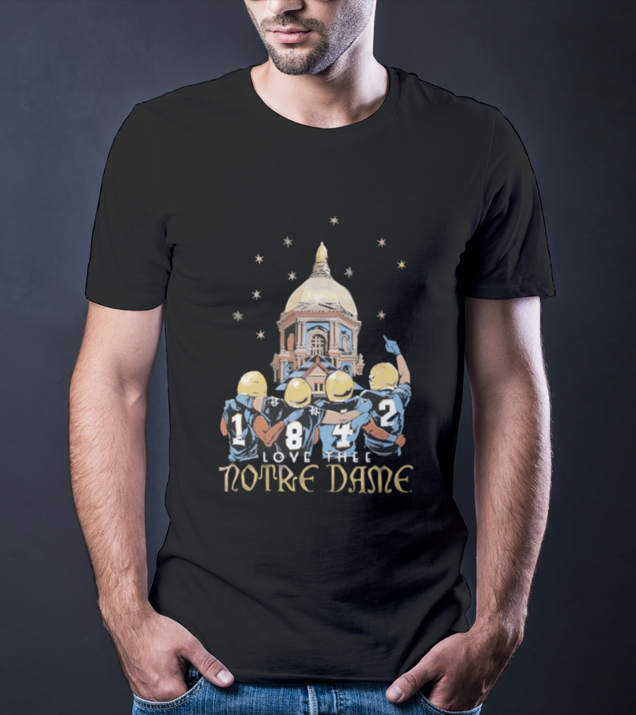 Notre Dame Fighting Irish Love Thee Notre Dame 2026 Football Team Dome Stars T-Shirt