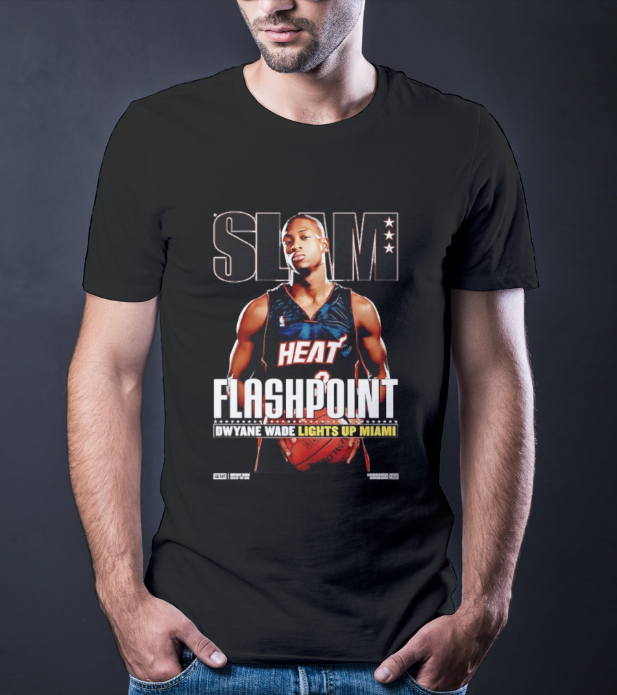 Slam Dwyane Wade Flashpoint Lights Up Miami Heat NBA T-Shirt