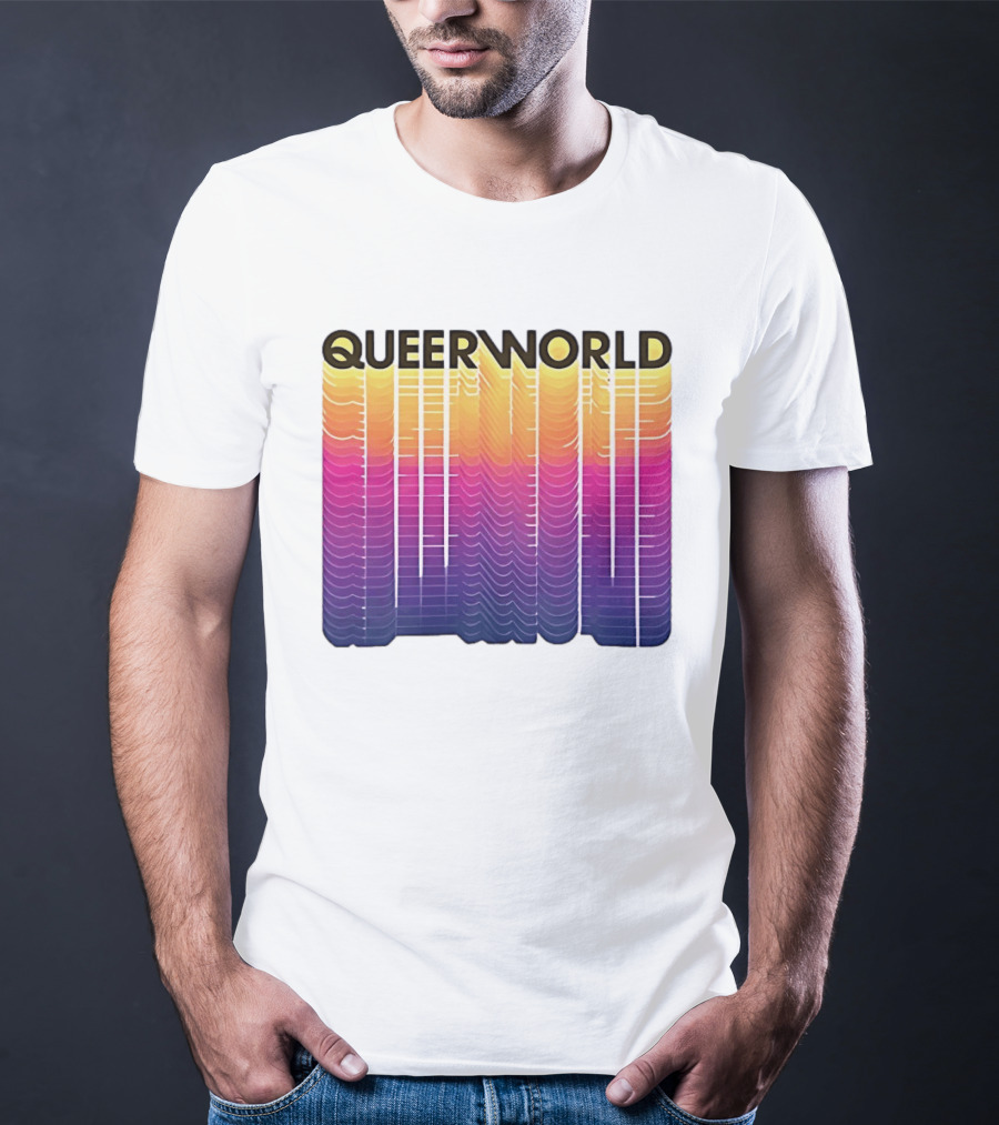 Eternity Queerworld Vibrant Gradient Lines T-Shirt