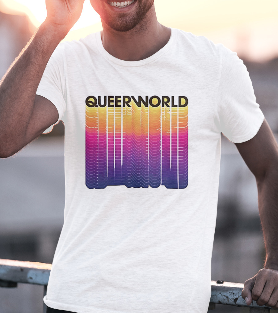 Eternity Queerworld Vibrant Gradient Lines T-Shirt
