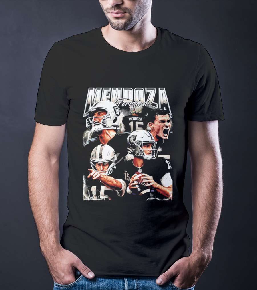 Fernando Mendoza Raiders 15 Retro 90s Bootleg T-Shirt