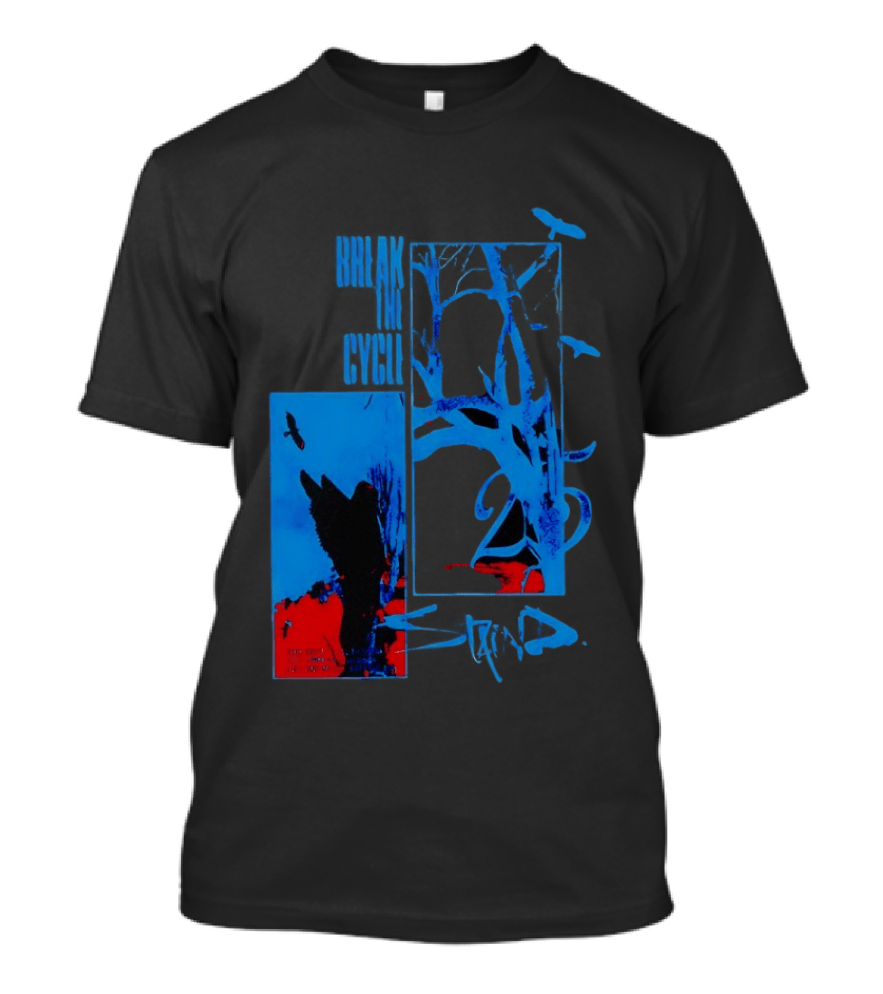 Staind Break The Cycle 25 Anniversary Peaceful Day Vibrant Blue Nature Scene T-Shirt