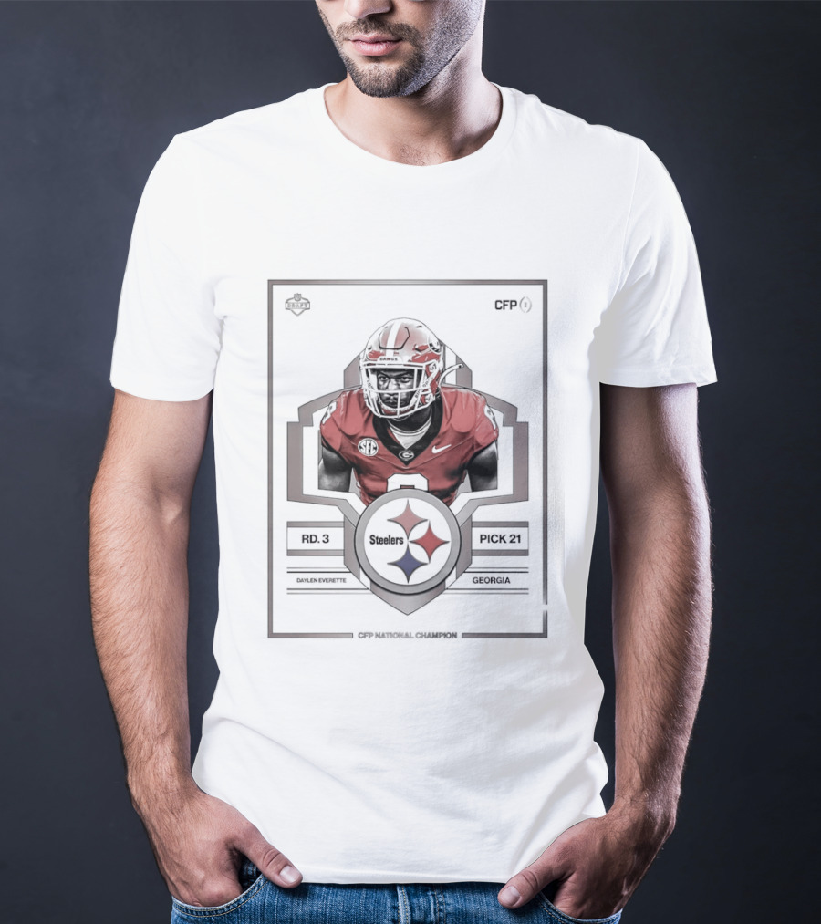 Pittsburgh Steelers Pick No. 8 Georgia Daylen Everette 2026 Draft T-Shirt
