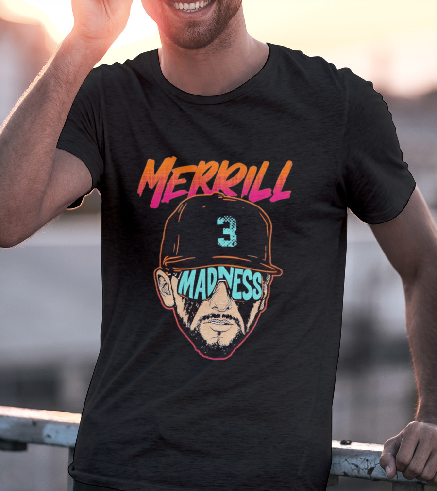 Merrill Madness San Diego Padres Jackson Merrill City Edition 3 Baseball T-Shirt