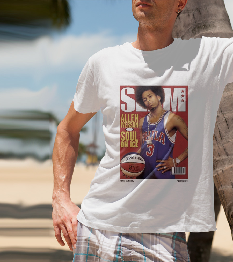 Allen Iverson Slam Cover Philadelphia 76ers Soul On Ice T-Shirt