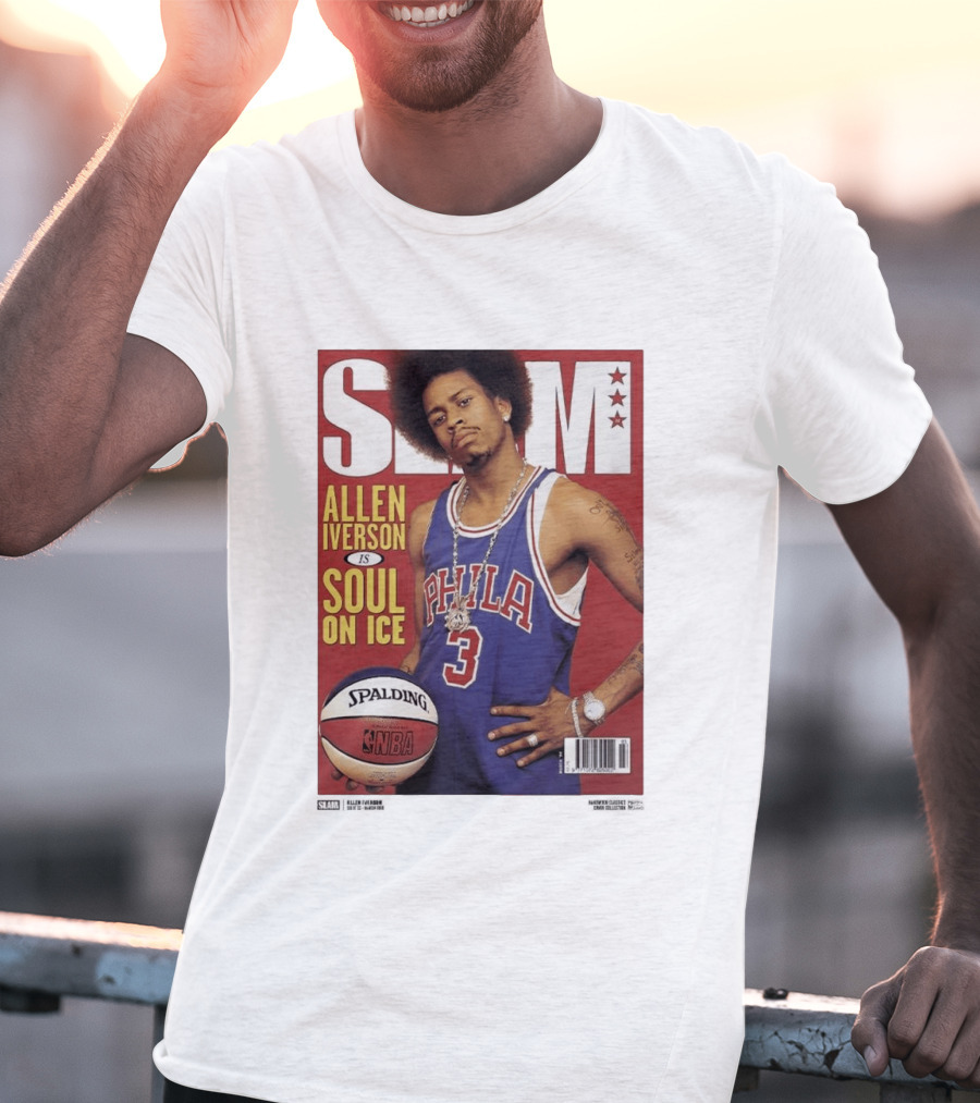 Allen Iverson Slam Cover Philadelphia 76ers Soul On Ice T-Shirt