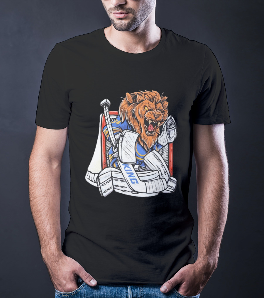 Lion Goalie King Buffalo Sabres Hockey T-Shirt