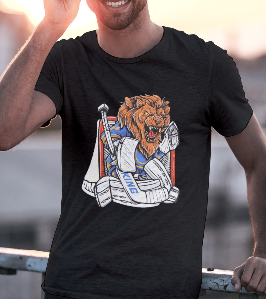 Lion Goalie King Buffalo Sabres Hockey T-Shirt