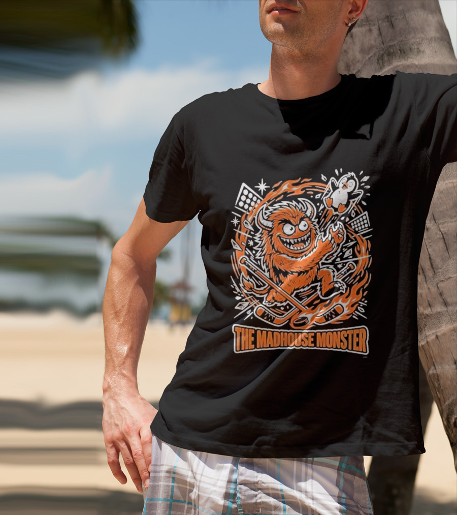 The Madhouse Monster Philadelphia Flyers Beat Pittsburgh Penguins Hockey Rivalry T-Shirt