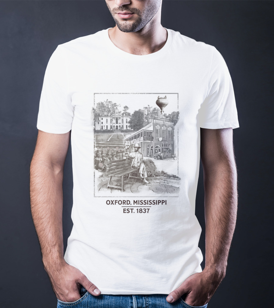 Oxford Mississippi Landmarks Est 1837 Historic Architecture T-Shirt