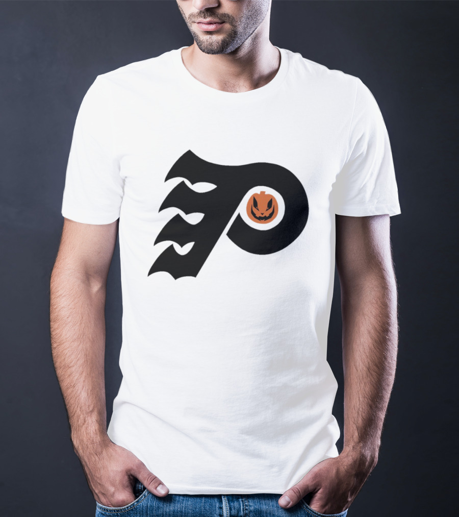 Philadelphia Flyers Pumpkin Face Halloween T-Shirt