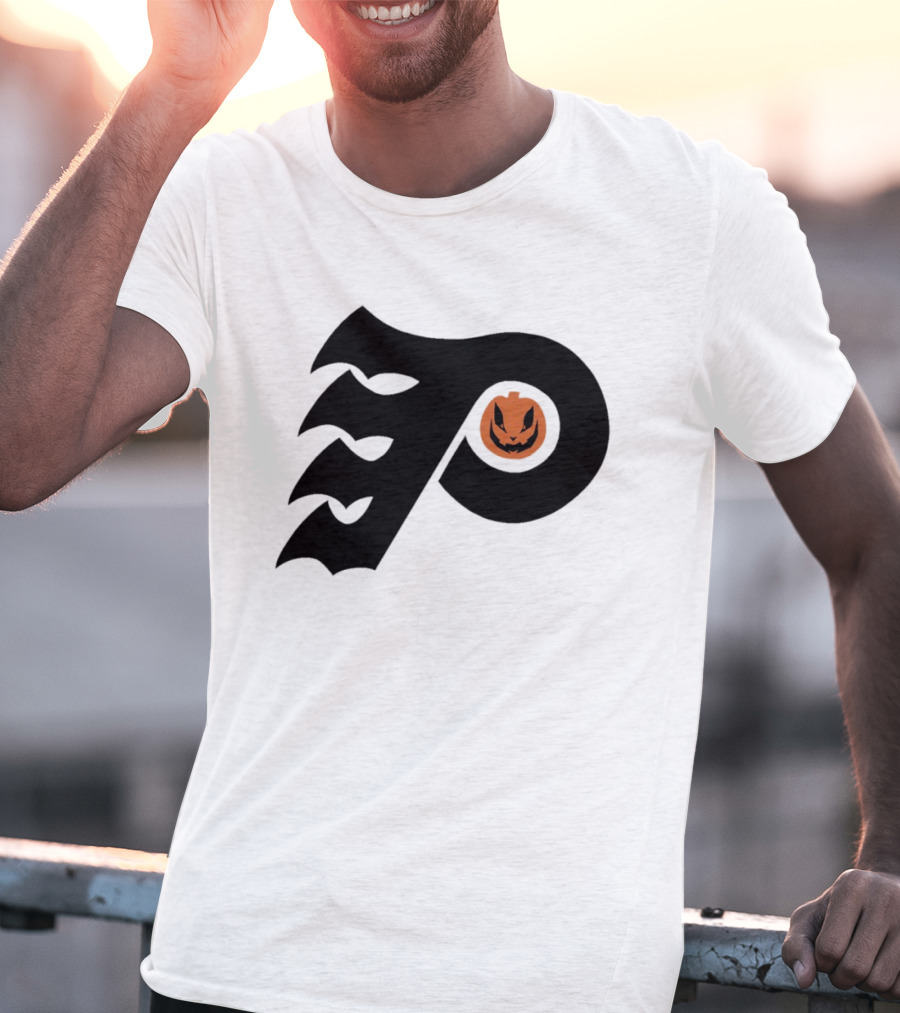 Philadelphia Flyers Pumpkin Face Halloween T-Shirt