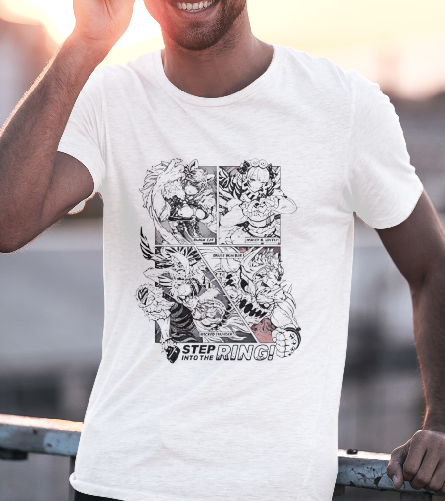 Final Fantasy XIV Step Into The Ring 2026 Iconic Characters And Battle Poses T-Shirt