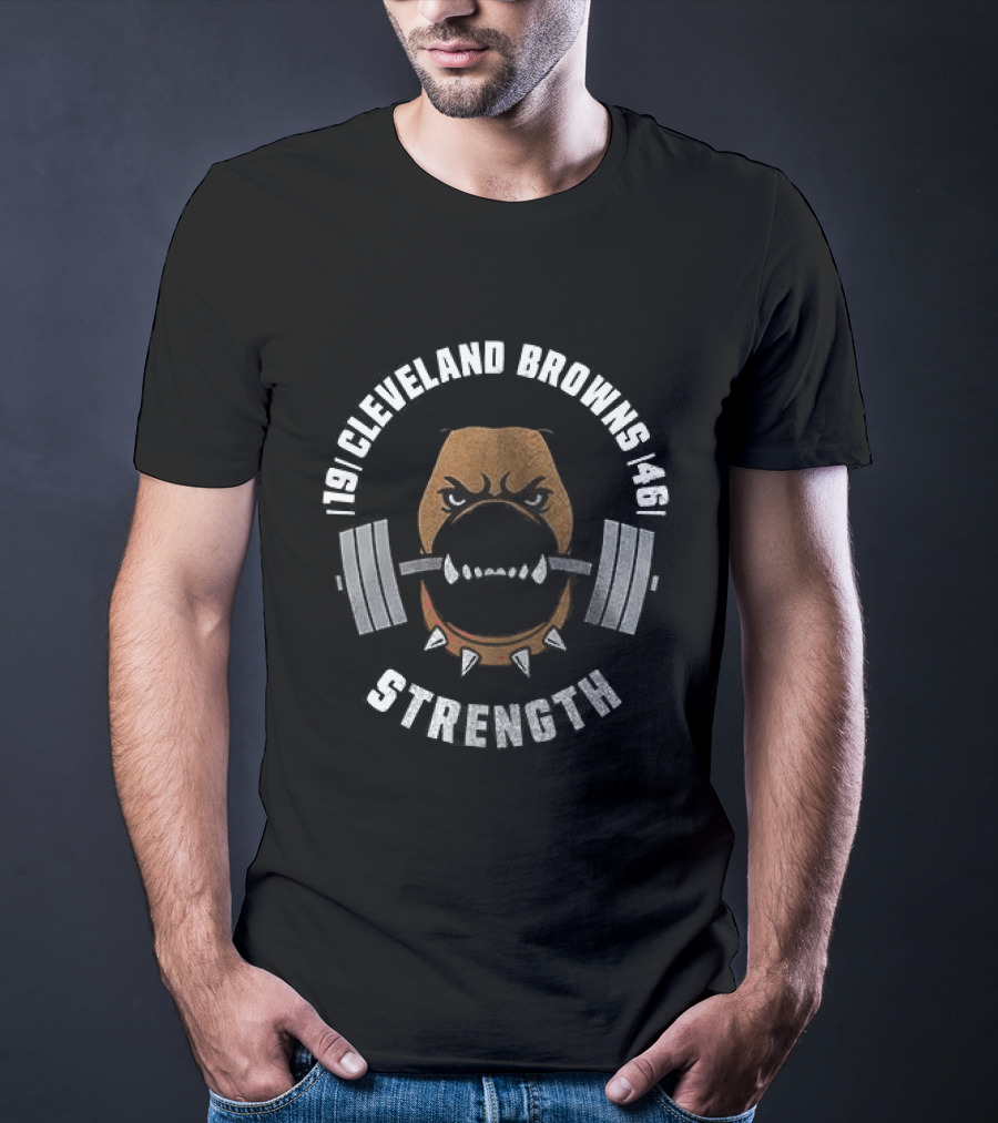 Cleveland Browns Strength Mascot Barbell 1946 T-Shirt