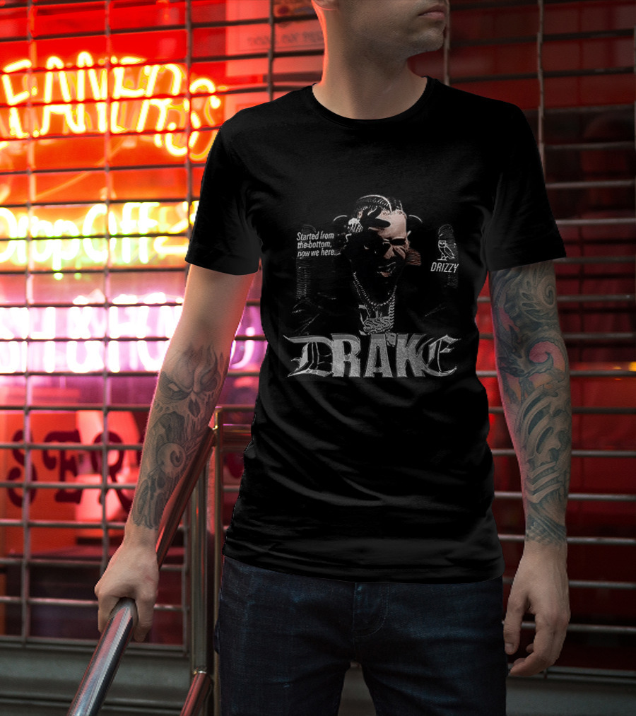 Drake Drizzy Started From The Bottom Now We Here Face T-Shirt