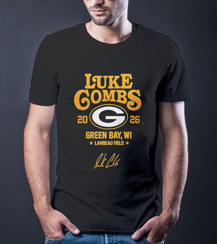 Luke Combs 2026 Green Bay WI Lambeau Field Packers Tour T-Shirt