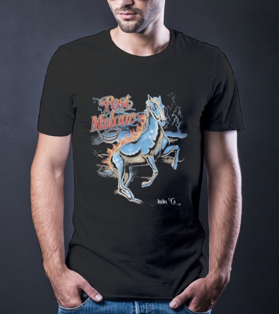 Post Malone Stagecoach 2026 Festival Indio California April 26 The Lightning Horse T-Shirt