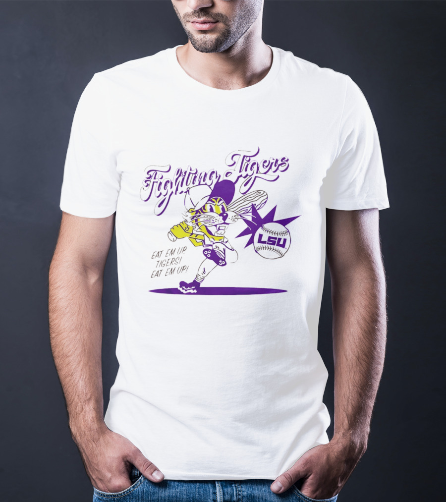 LSU Baseball Fighting Tigers Eat Em Up Tigers Eat Em Up T-Shirt
