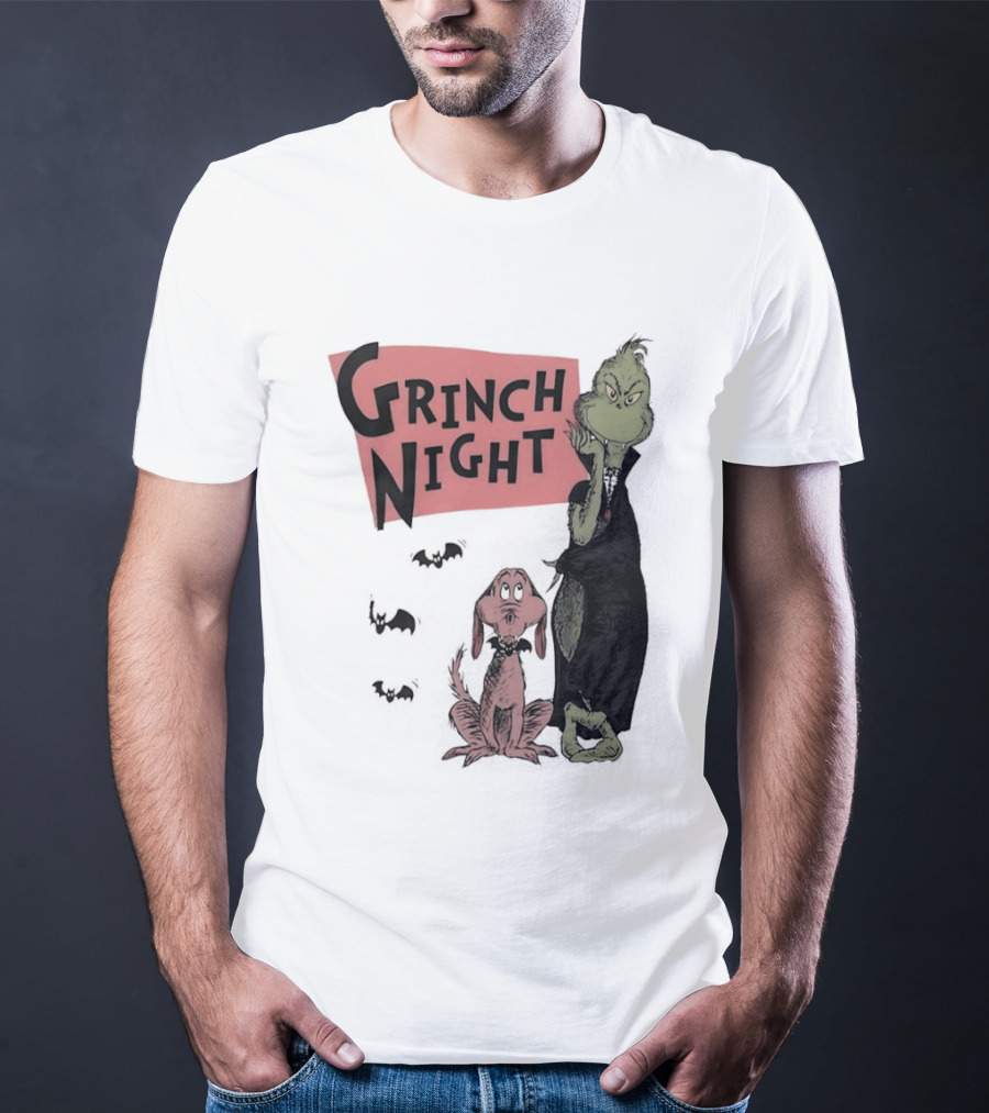 Grinch And Max Halloween Night Spooky Scene T-Shirt