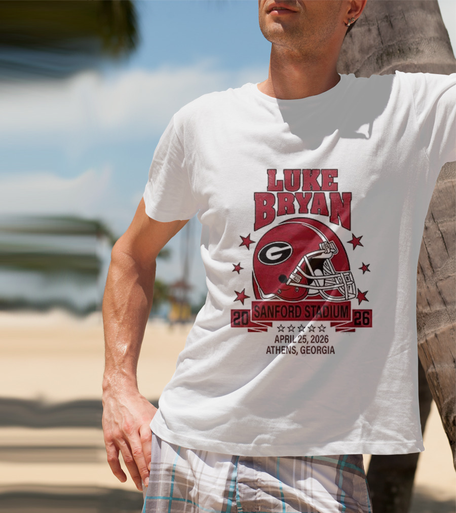 Luke Bryan Sanford Stadium April 26 2026 Athens Georgia Helmet T-Shirt