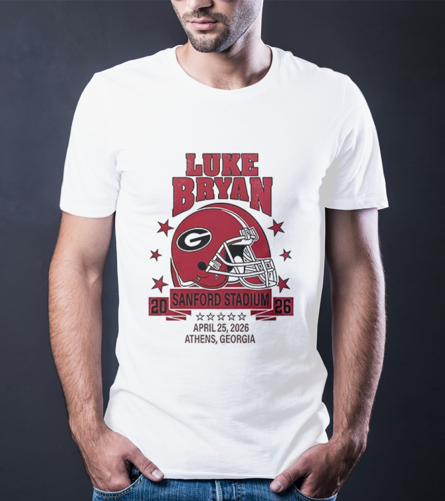 Luke Bryan Sanford Stadium April 26 2026 Athens Georgia Helmet T-Shirt