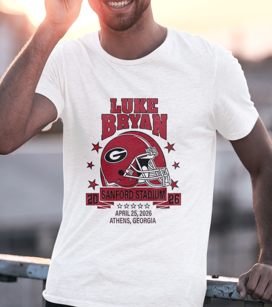 Luke Bryan Sanford Stadium April 26 2026 Athens Georgia Helmet T-Shirt