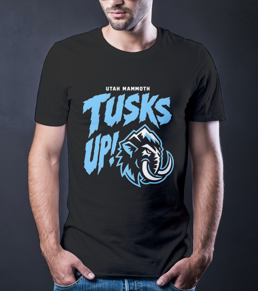 Utah Mammoth Tusks Up Fierce Mammoth Head T-Shirt