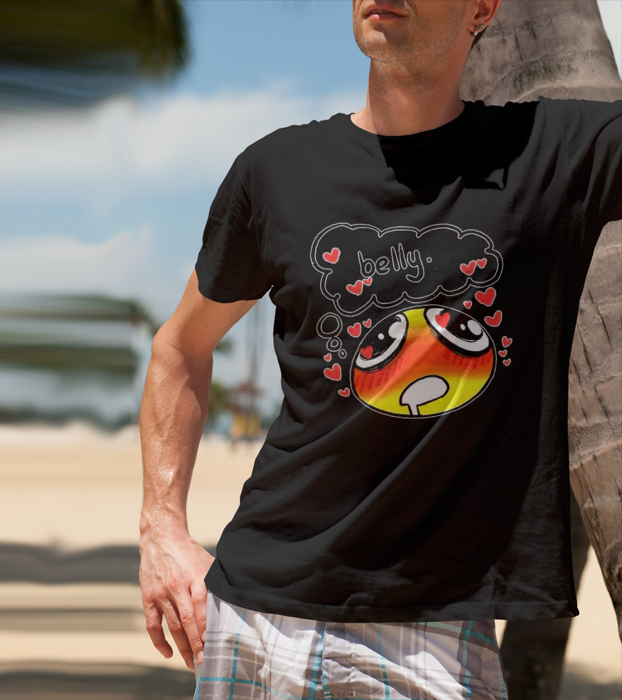 Belly Emoji Meme Cute Heart Love Doodle T-Shirt