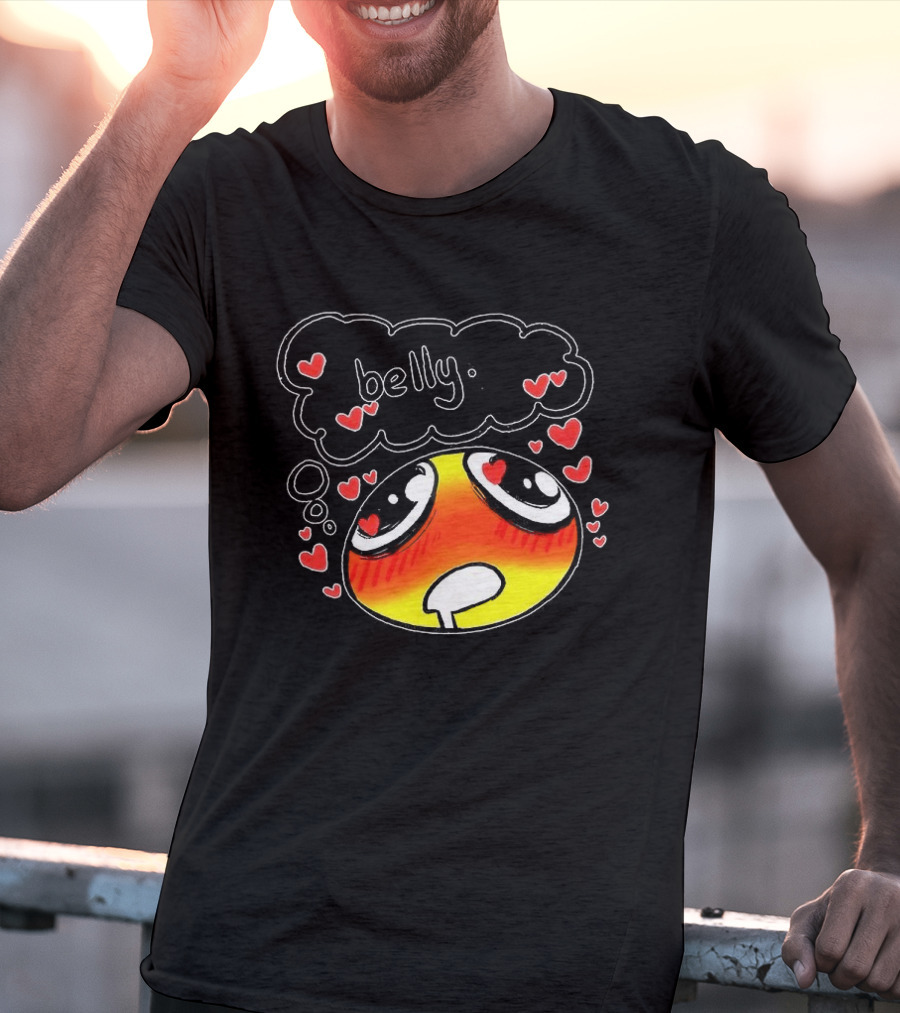 Belly Emoji Meme Cute Heart Love Doodle T-Shirt