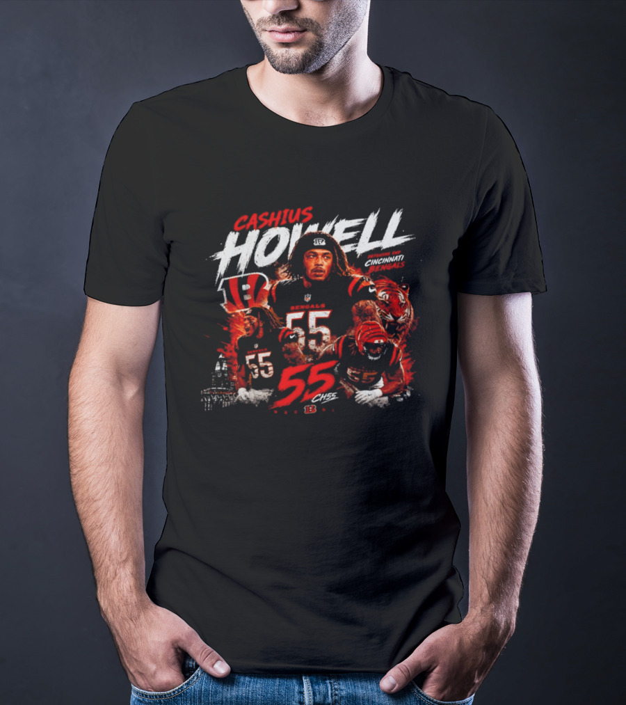 Cashius Howell Cincinnati Bengals 55 Tigers Football T-Shirt