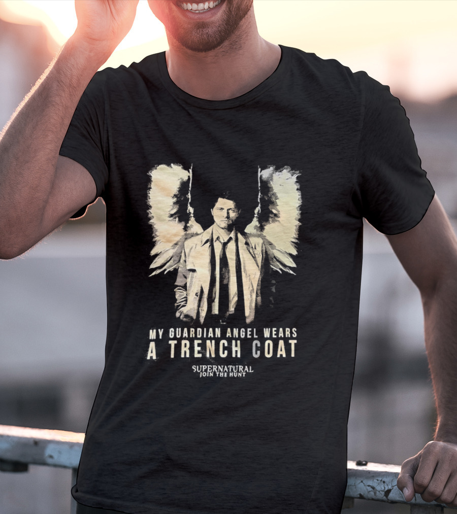 Castiel Guardian Angel Wears Trench Coat Supernatural Join The Hunt T-Shirt