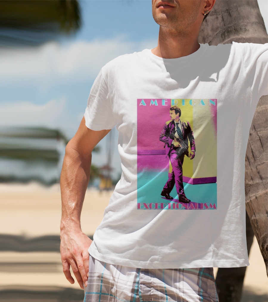 American Exceptionalism Retro Pop Art Style Man With Gun T-Shirt