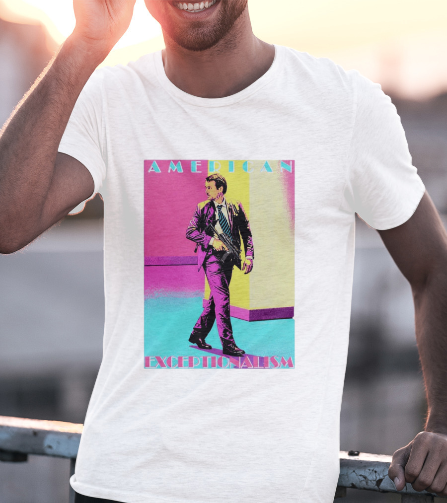 American Exceptionalism Retro Pop Art Style Man With Gun T-Shirt