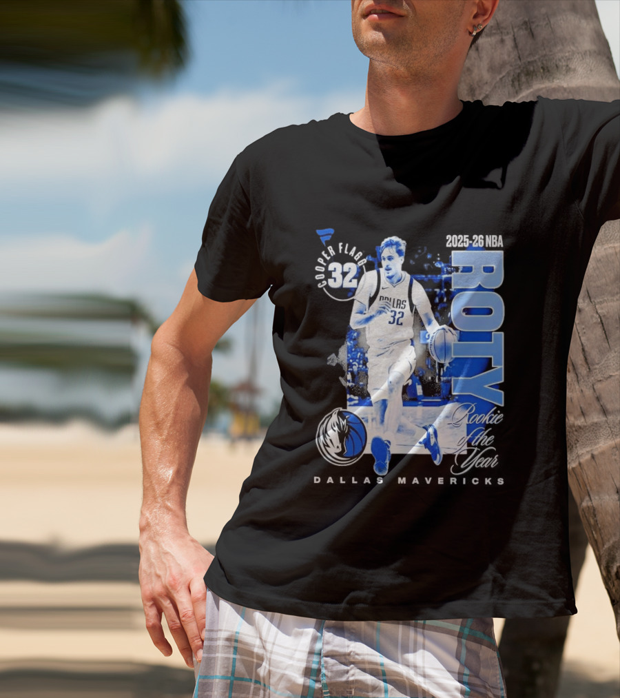 Cooper Flagg Dallas Mavericks 2025 26 NBA ROTY Rookie Of The Year 32 T-Shirt