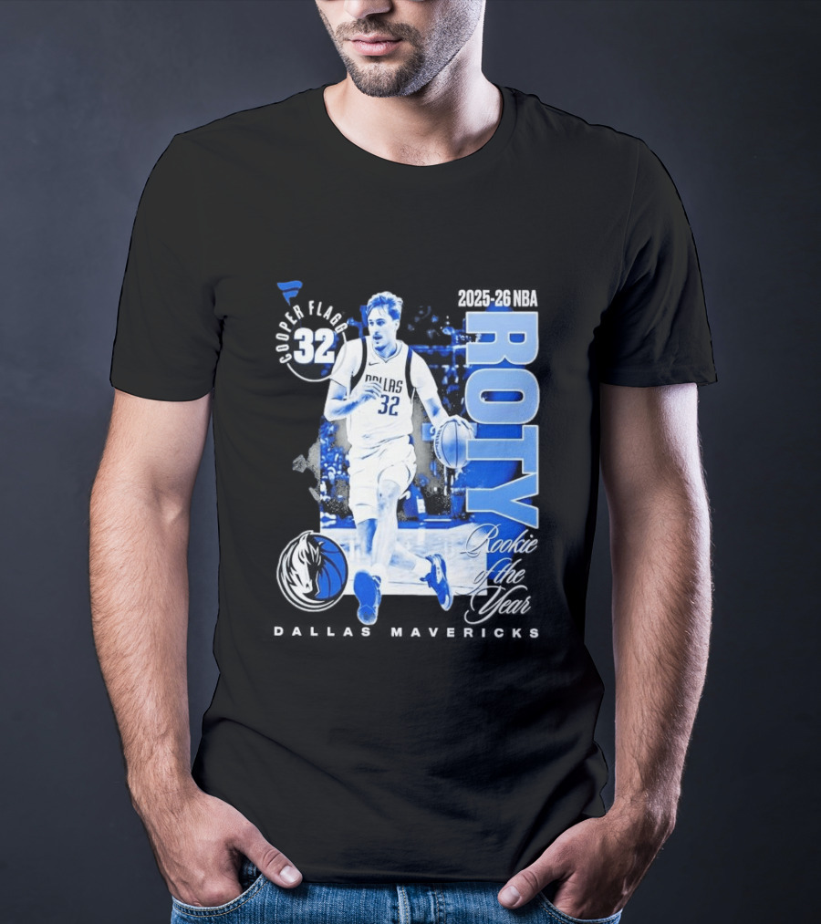 Cooper Flagg Dallas Mavericks 2025 26 NBA ROTY Rookie Of The Year 32 T-Shirt