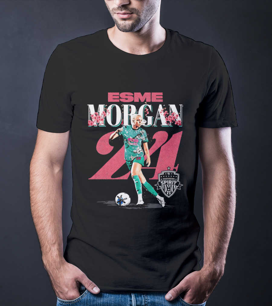 Esme Morgan 24 Washington Spirit Cherry Blossom Soccer Player T-Shirt