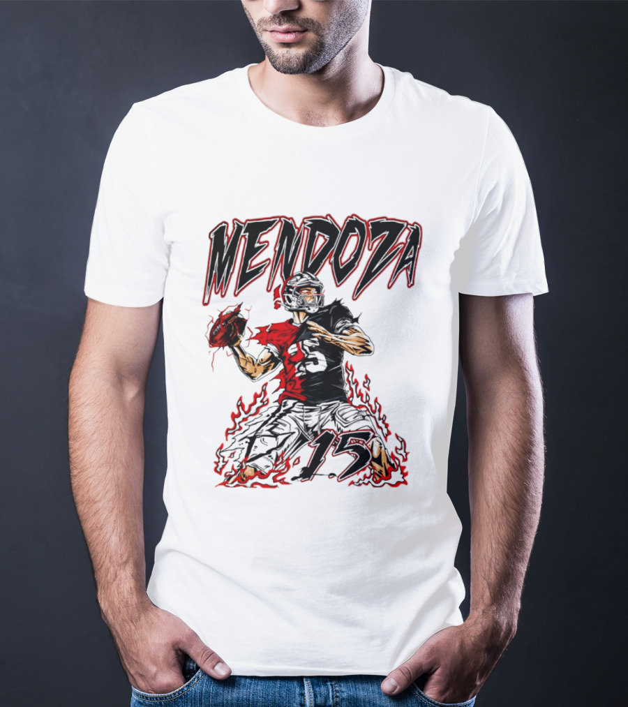 Fernando Mendoza Raiders 15 Hand Drawn Football Athlete T-Shirt