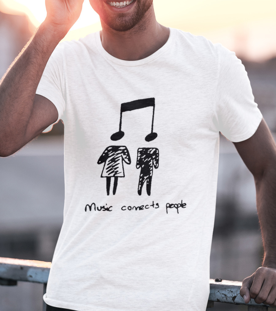Music Connects People Doodle With Note T-Shirt