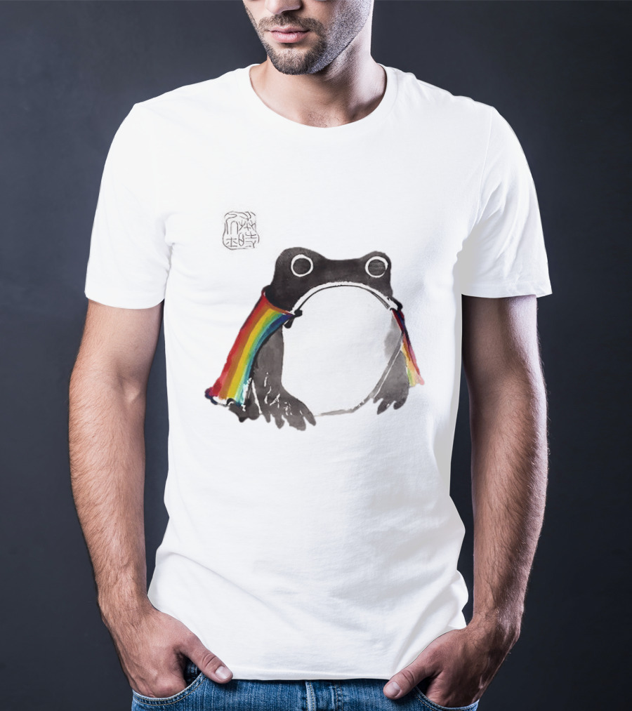 Pride Frog Rainbow Cloak Cheerful Vibe T-Shirt
